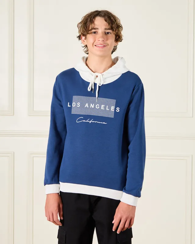 Senior Boys Navy Hooded Sweatshirt sold by Redtag