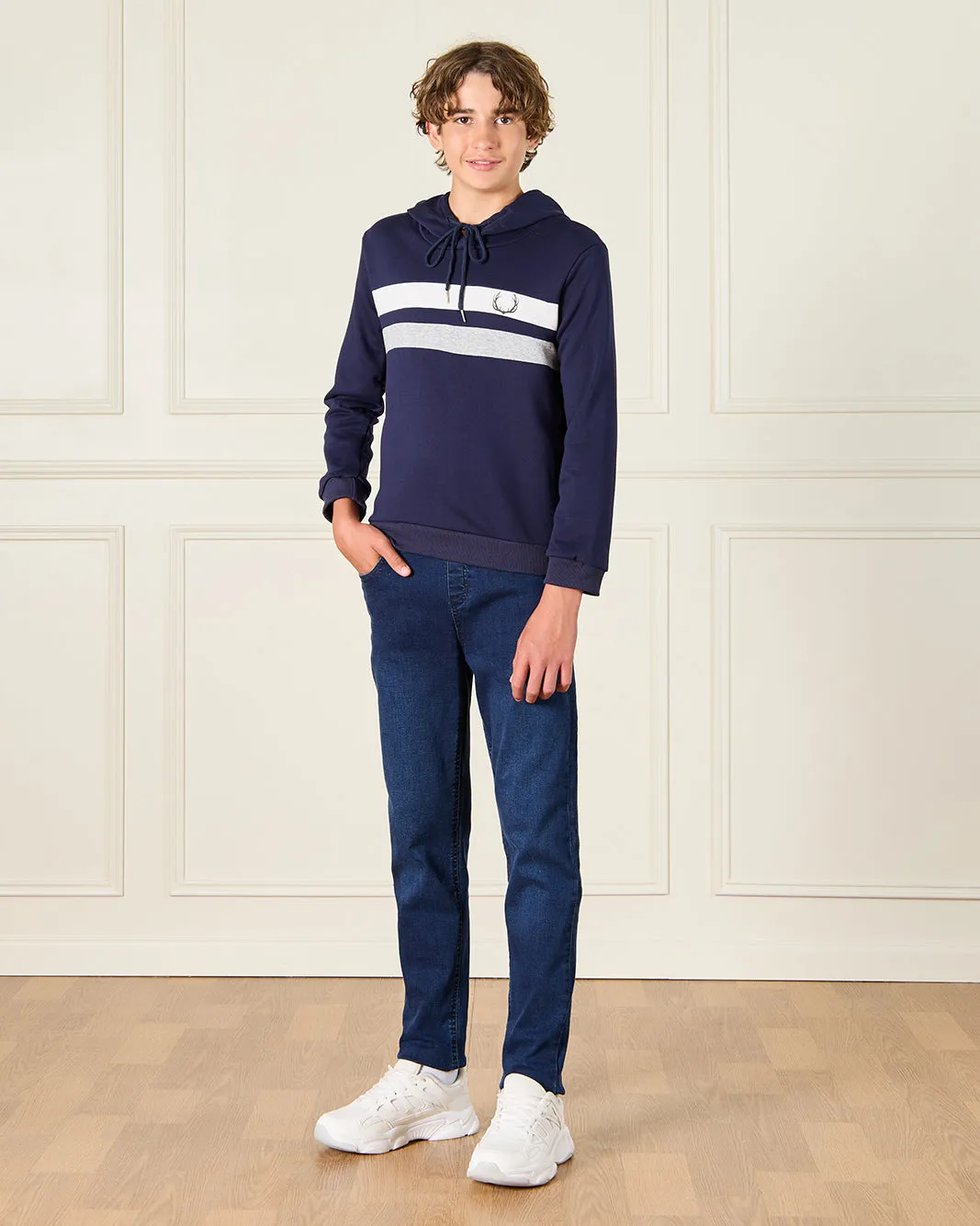 Senior Boys Navy Hooded Sweatshirt sold by Redtag product image thumbnail 2