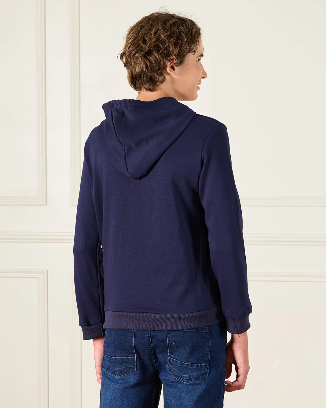 Senior Boys Navy Hooded Sweatshirt sold by Redtag product image thumbnail 3