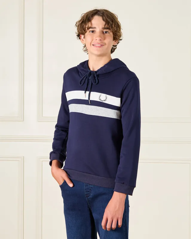 Senior Boys Navy Hooded Sweatshirt sold by Redtag