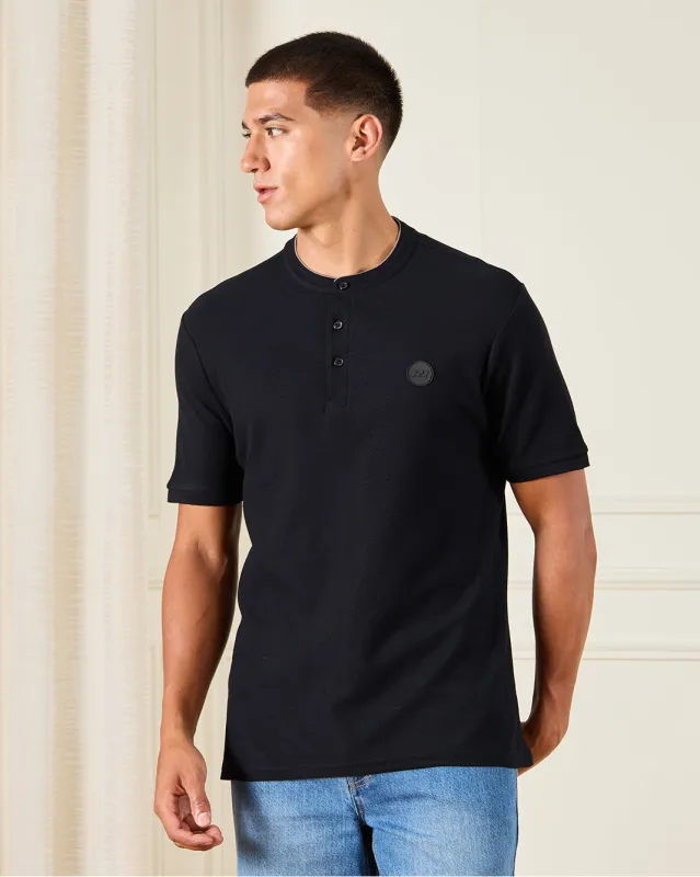 Men Black Polo Shirt sold by Redtag
