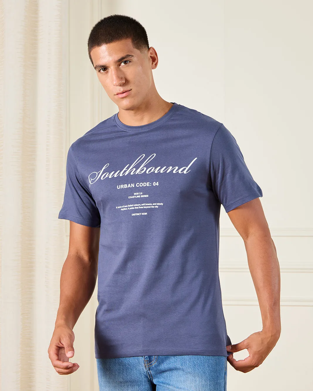 Men Purple Basic Graphic T-Shirts sold by Redtag