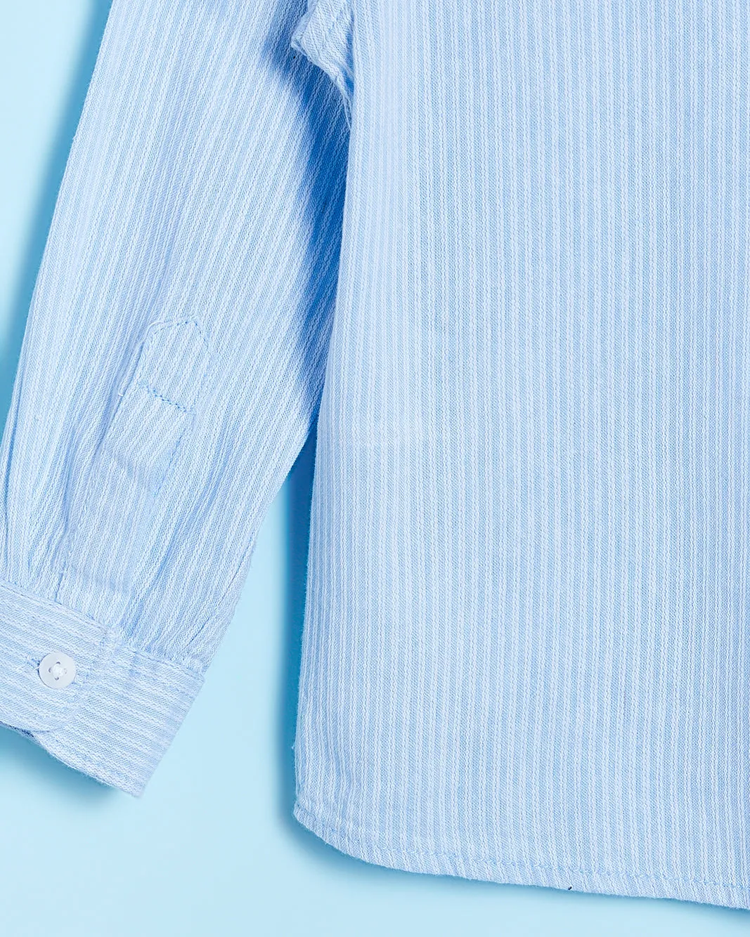 Infant Boys Blue Striped Long Sleeved Shirt sold by Redtag product image thumbnail 3