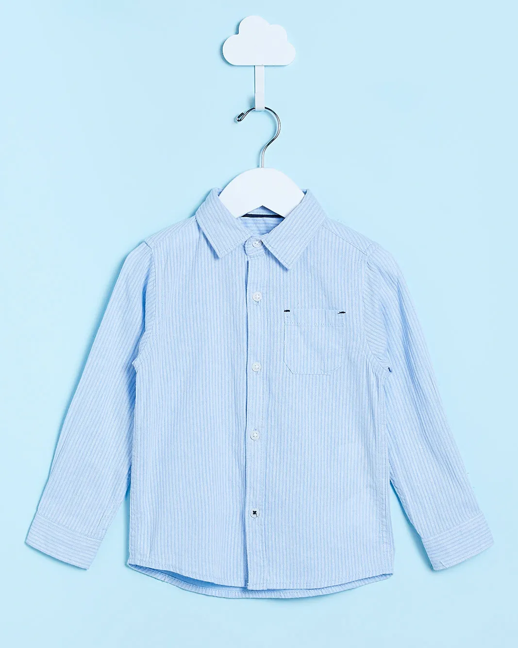 Infant Boys Blue Striped Long Sleeved Shirt sold by Redtag