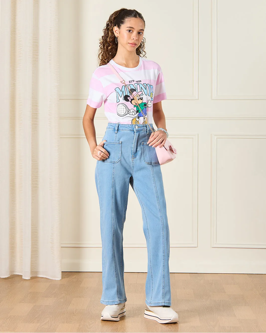 Senior Girls Blue Front Seam Wide leg Jeans sold by Redtag product image thumbnail 2