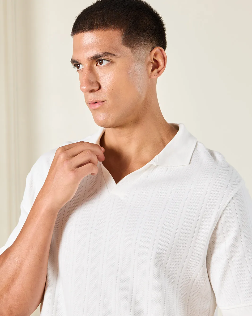 Men White Polo Shirt sold by Redtag product image thumbnail 4
