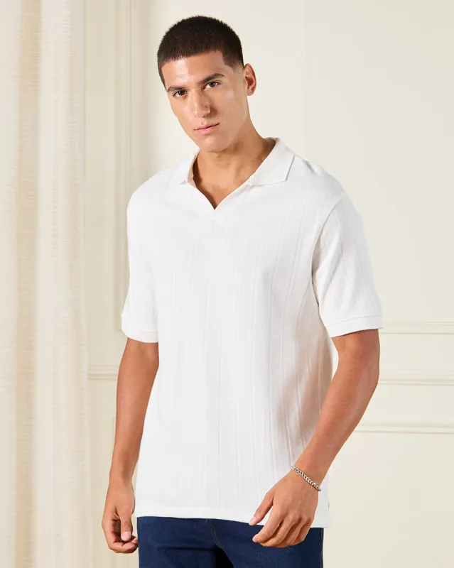Men White Polo Shirt sold by Redtag