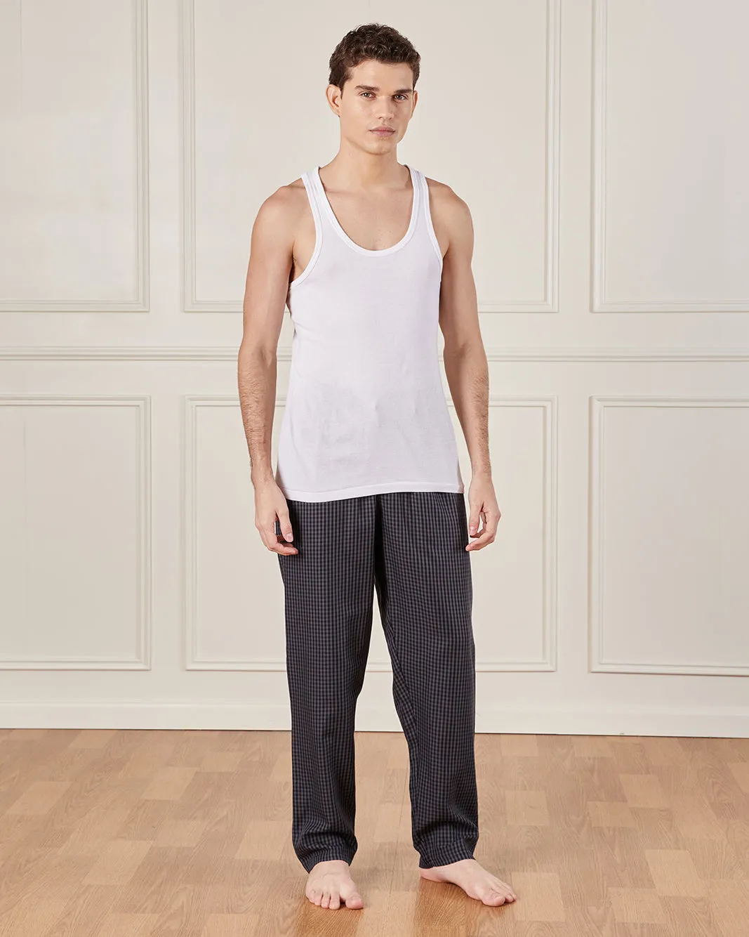 Men Charcoal Checkered Pyjama Bottom sold by Redtag product image thumbnail 2