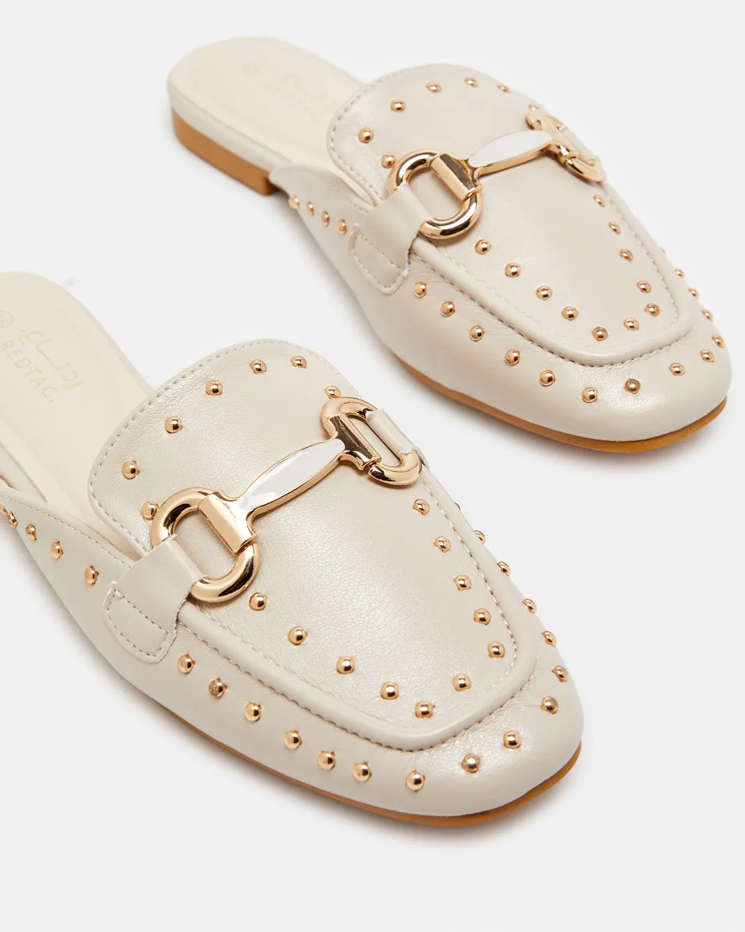 Women Beige Studs Trims Loafer Mule sold by Redtag product image thumbnail 4