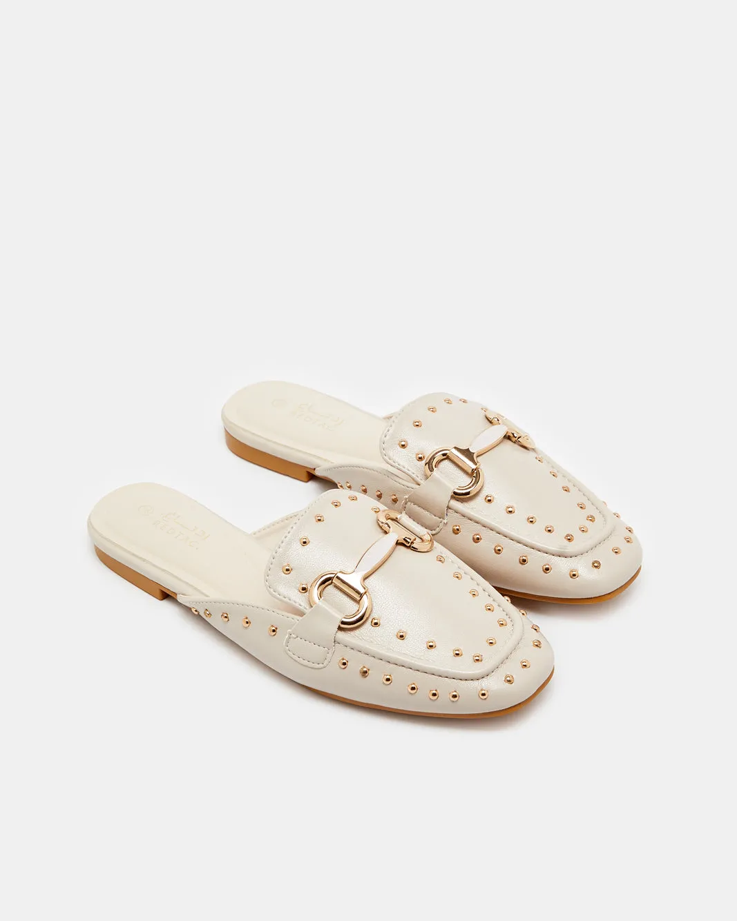 Women Beige Studs Trims Loafer Mule sold by Redtag product image thumbnail 2