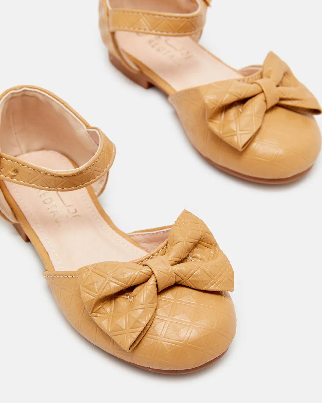 Girls Beige Bow Ballerina sold by Redtag product image thumbnail 3