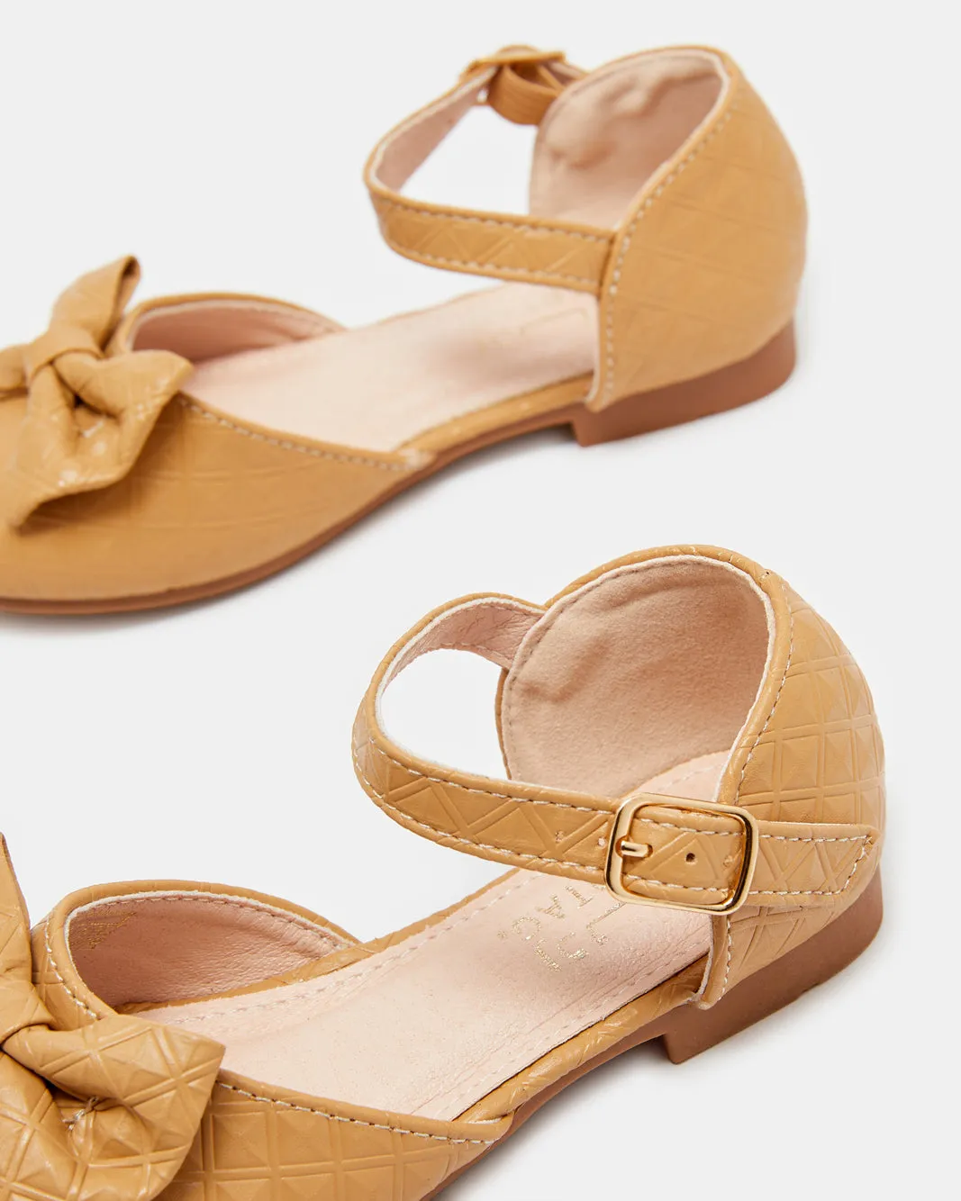 Girls Beige Bow Ballerina sold by Redtag product image thumbnail 4