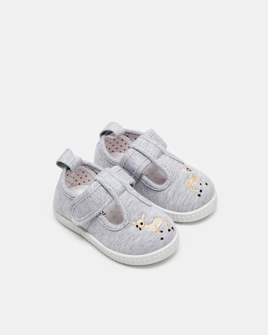 Infant Girls Grey Deer Embroidered Sneaker sold by Redtag product image thumbnail 2
