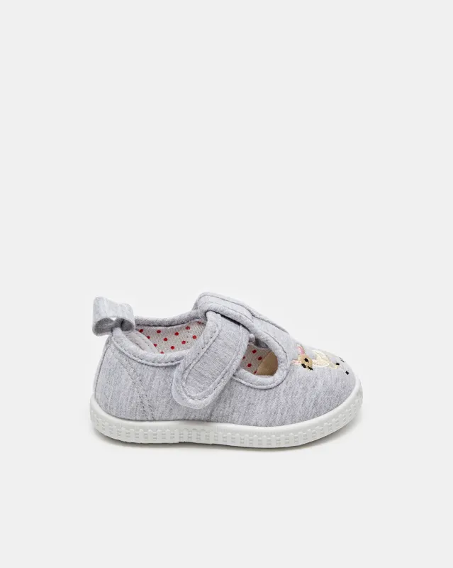 Infant Girls Grey Deer Embroidered Sneaker sold by Redtag