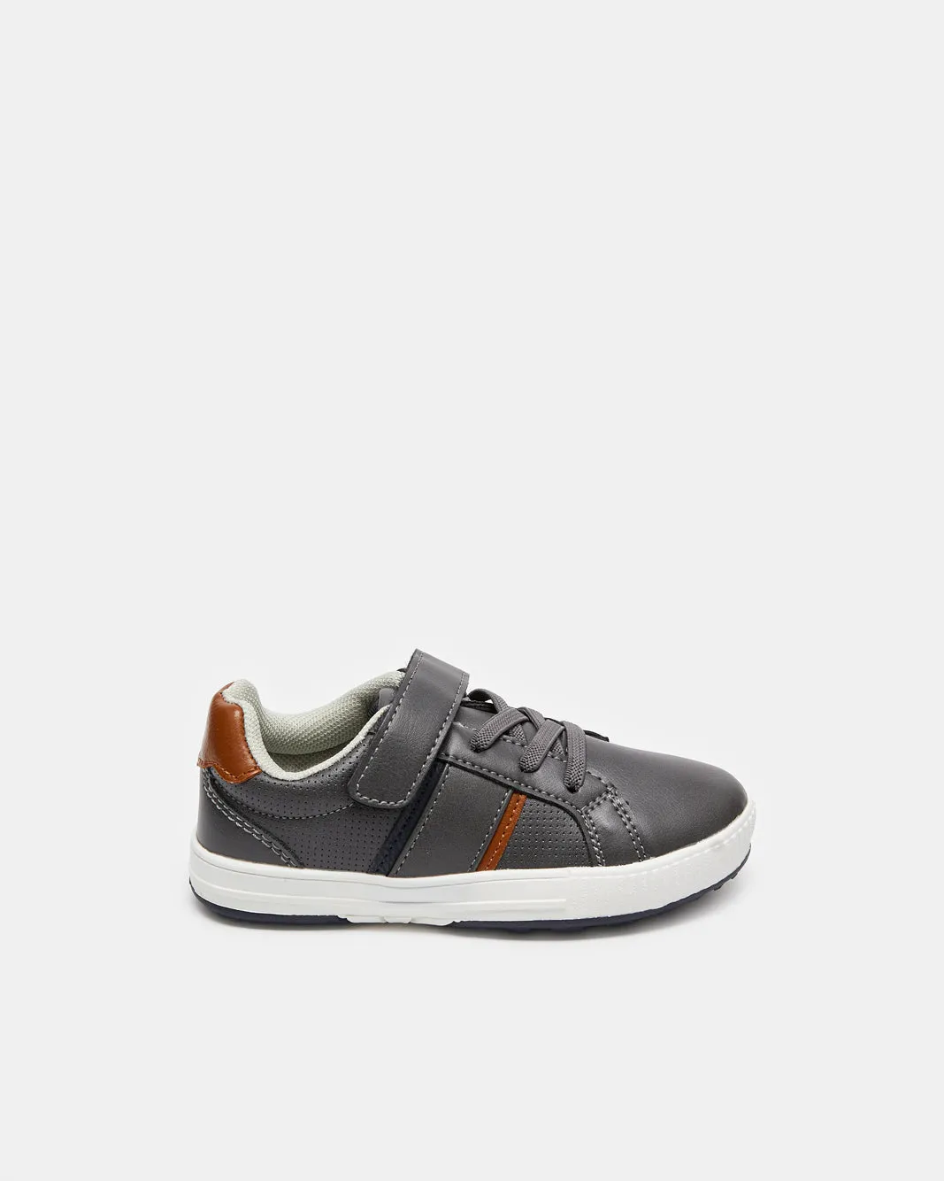 Boys Grey Material Block Sneakers sold by Redtag
