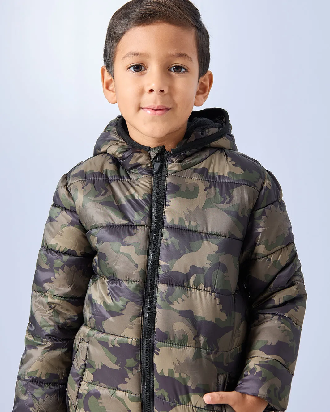 Boys Green Camo Print Jacket sold by Redtag product image thumbnail 4