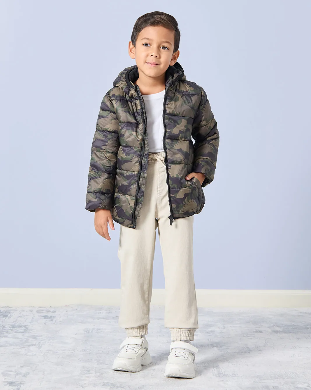 Boys Green Camo Print Jacket sold by Redtag product image thumbnail 2