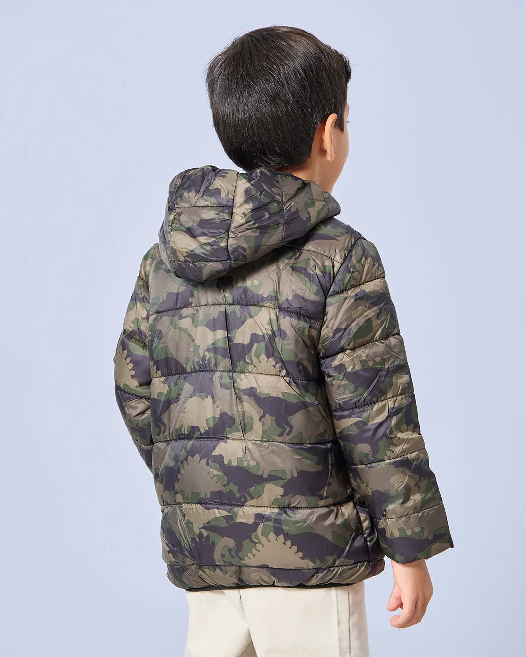 Boys Green Camo Print Jacket sold by Redtag product image thumbnail 3