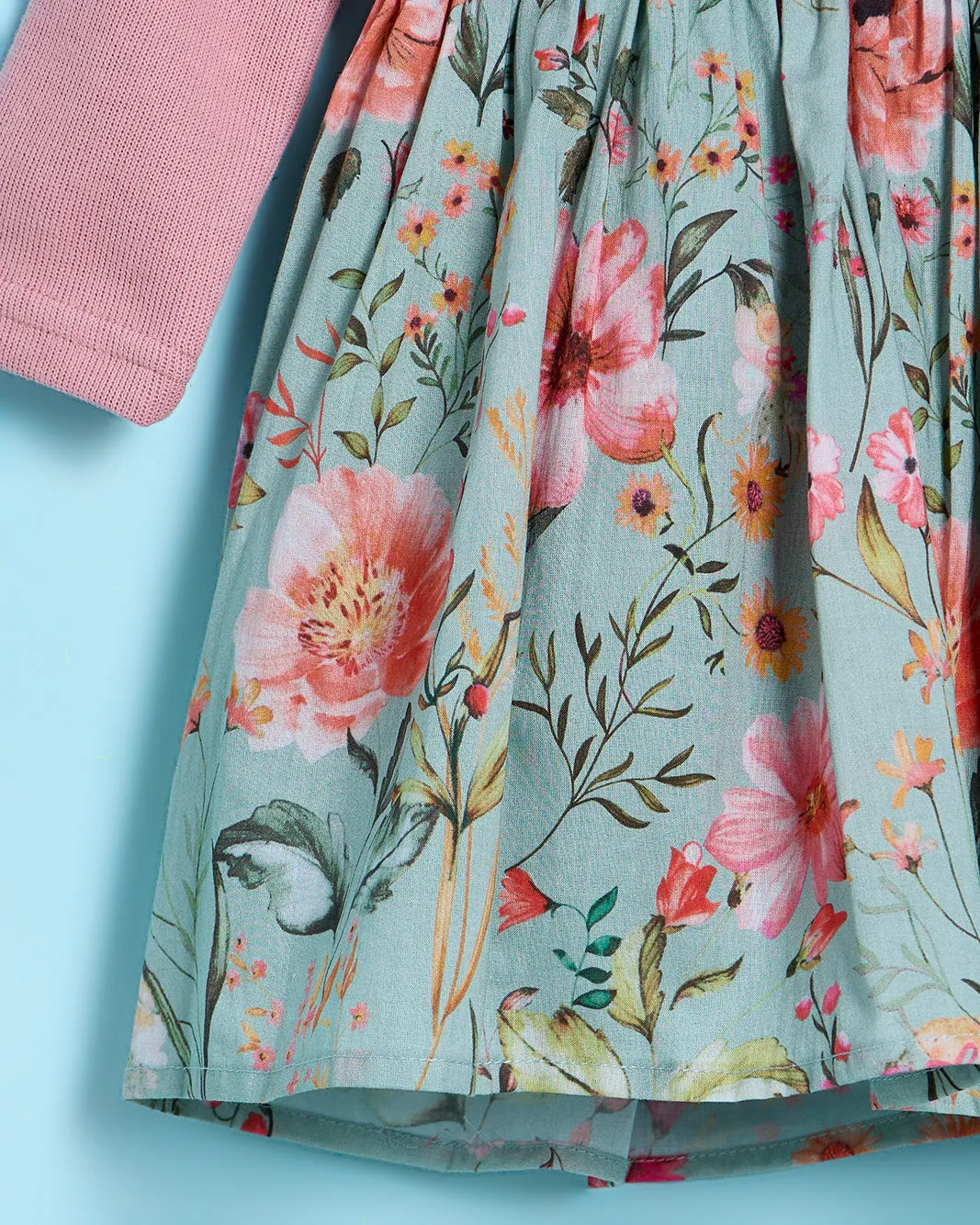 Infant Girls Green And Pink Dress With Cardigan (2 Piece) sold by Redtag product image thumbnail 4