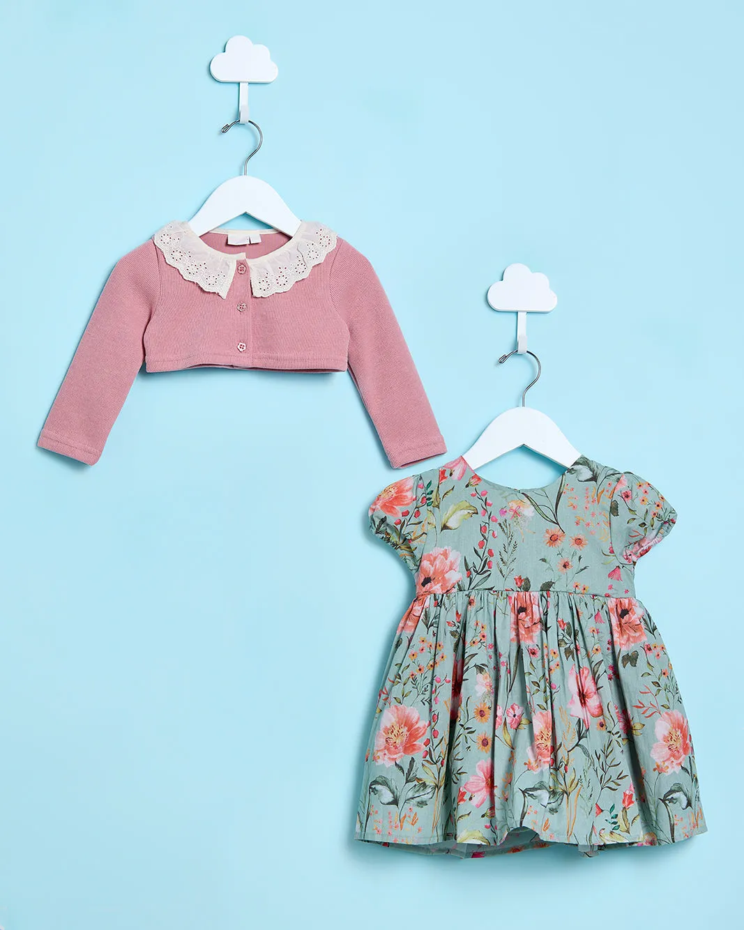 Infant Girls Green And Pink Dress With Cardigan (2 Piece) sold by Redtag product image thumbnail 2
