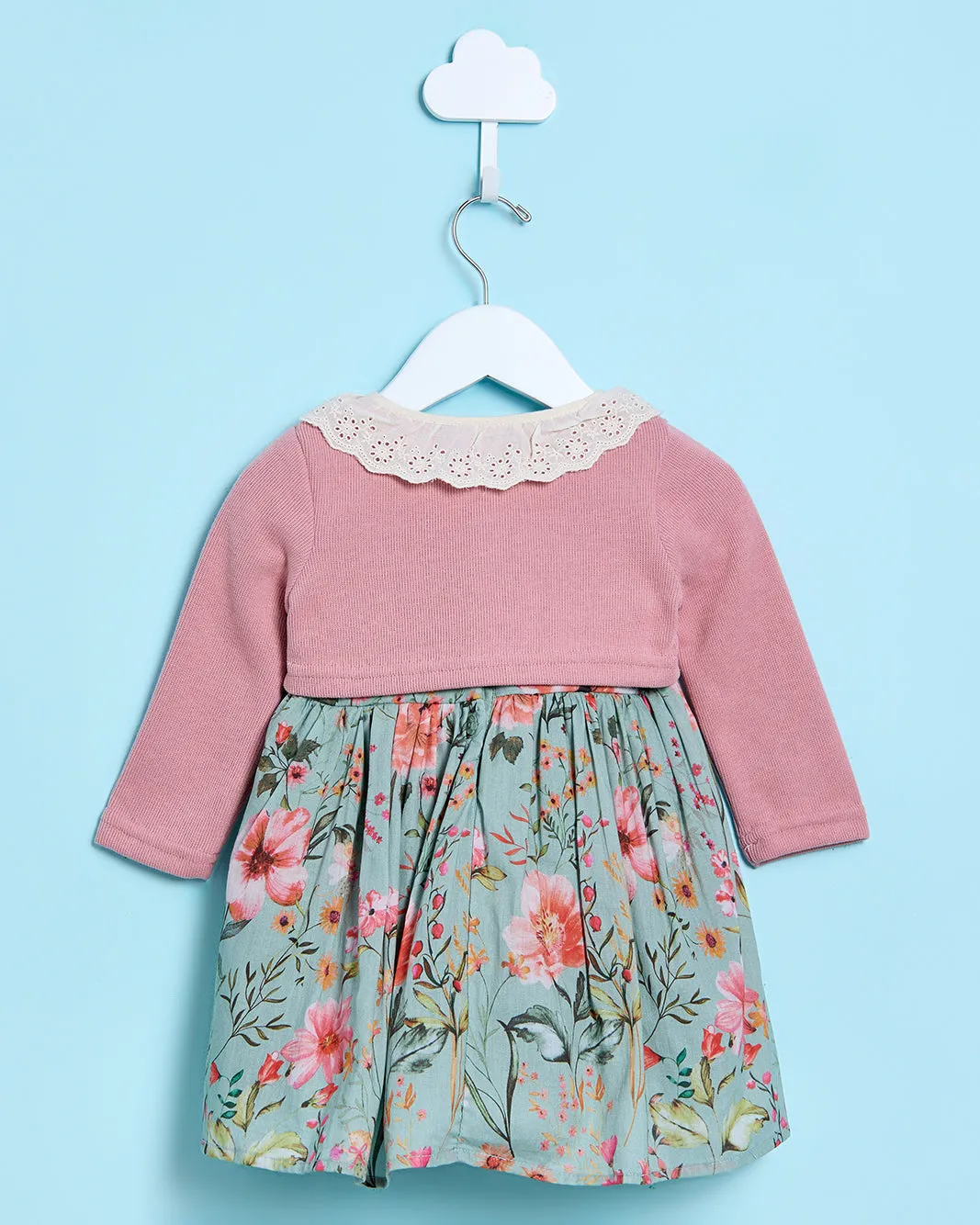 Infant Girls Green And Pink Dress With Cardigan (2 Piece) sold by Redtag product image thumbnail 5