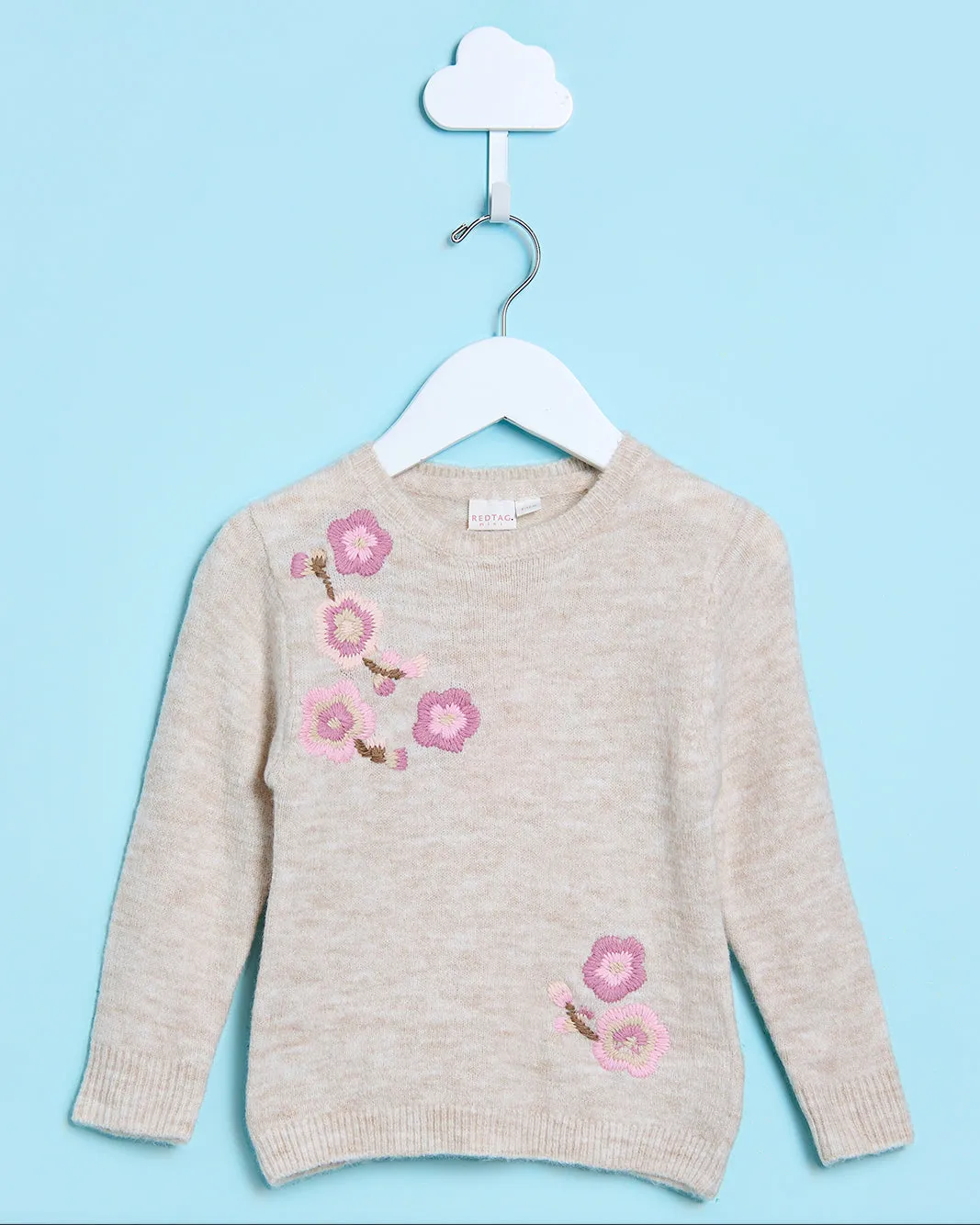 Infant Girls Ivory And Pink Embellished Pullover sold by Redtag