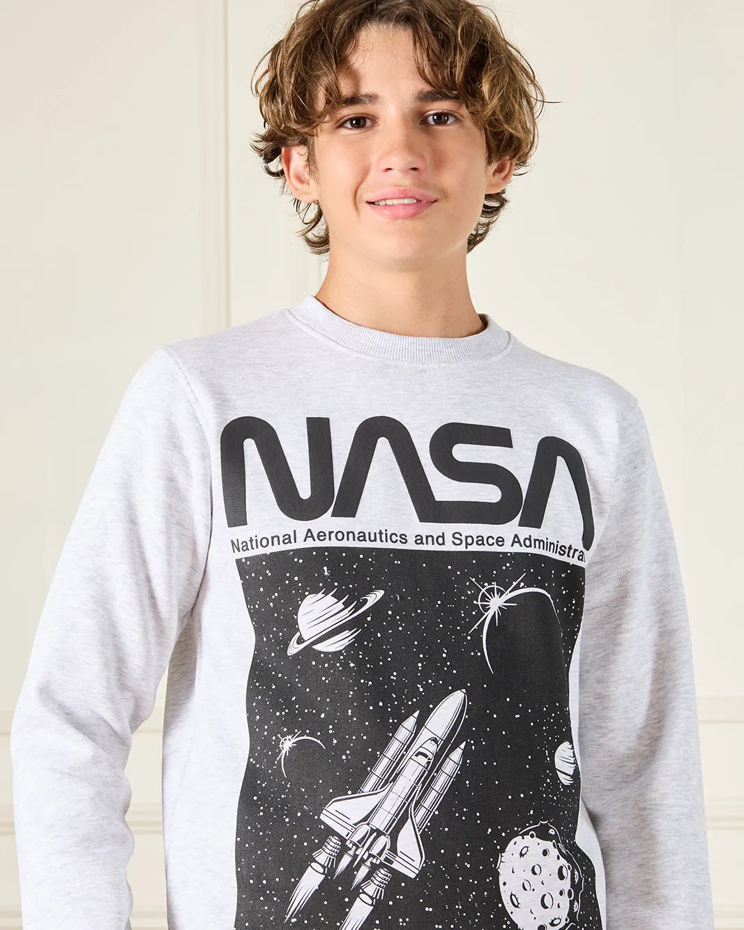 Senior Boys Grey Nasa Print Sweatshirt sold by Redtag product image thumbnail 4