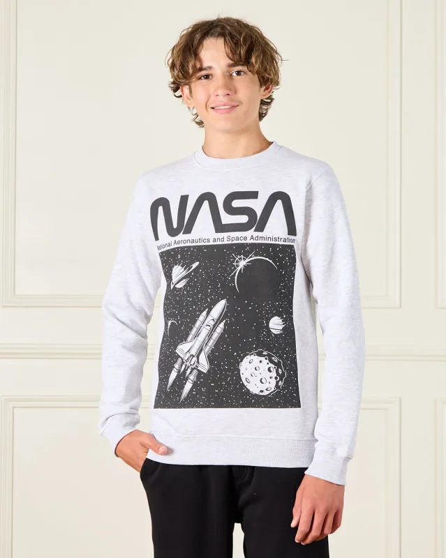 Senior Boys Grey Nasa Print Sweatshirt sold by Redtag