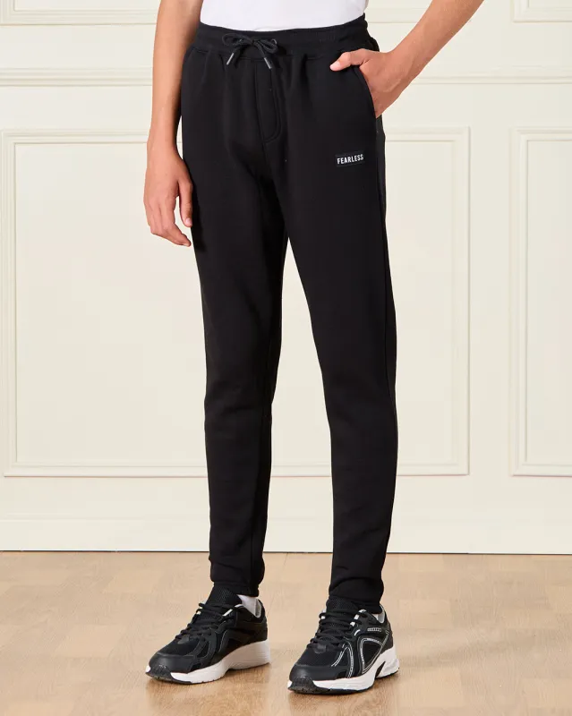 Senior Boys Black Solid Active Pant sold by Redtag