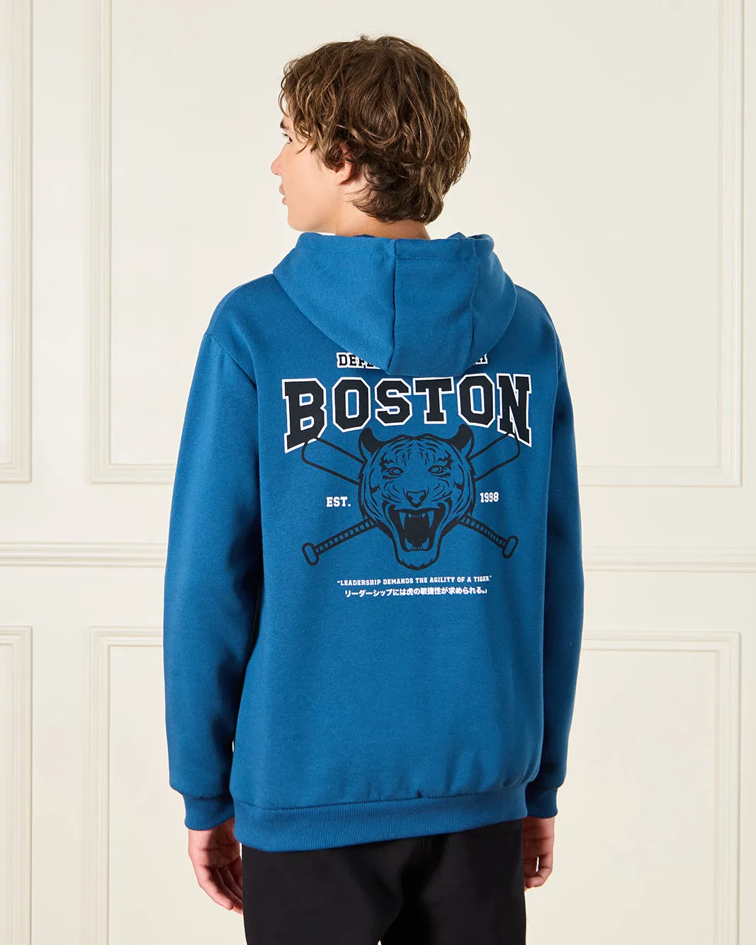 Senior Boys Blue Boston Over Size Sweatshirt sold by Redtag product image thumbnail 3