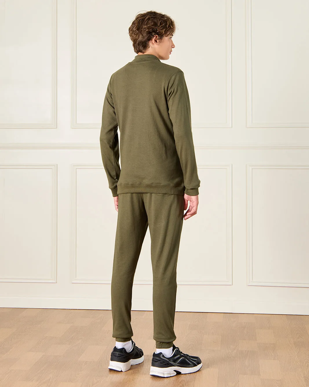 Senior Boys Olive Massachusetts Half Zip Neck Jogger Set (2 Piece) sold by Redtag product image thumbnail 4