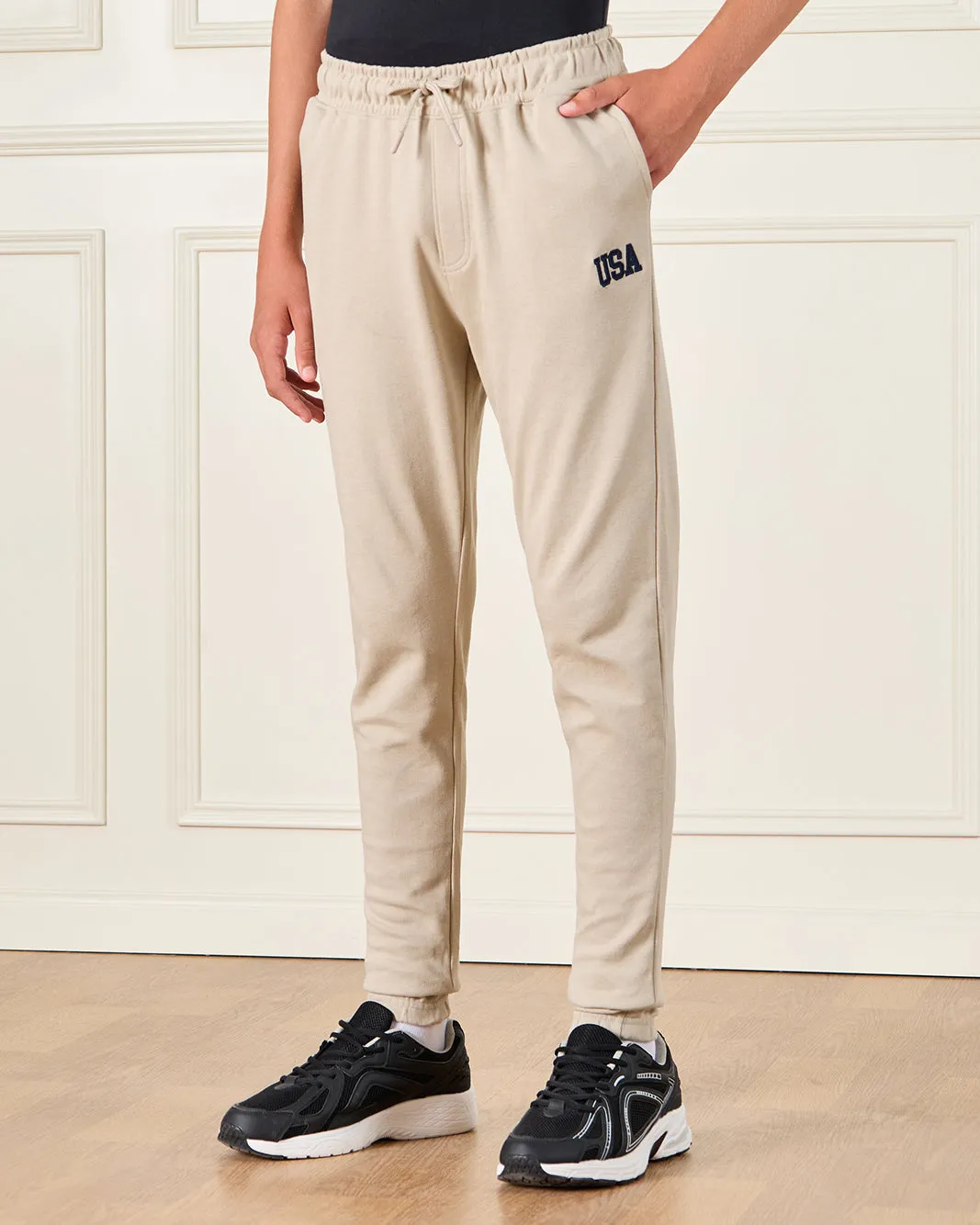 Senior Boys Beige Kentucky Half Zip Neck Jogger Set (2 Piece) sold by Redtag product image thumbnail 3