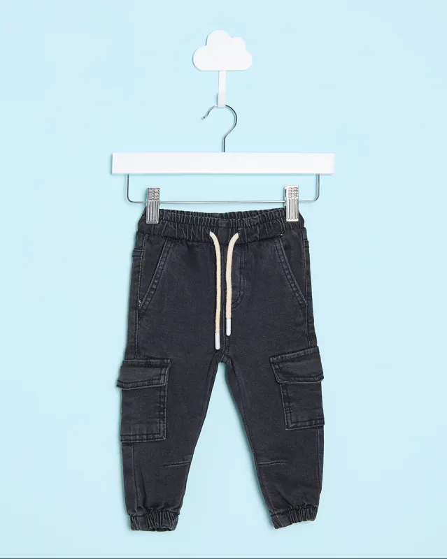 Infant Boys Navy Stretch Denim Jogger Jeans sold by Redtag