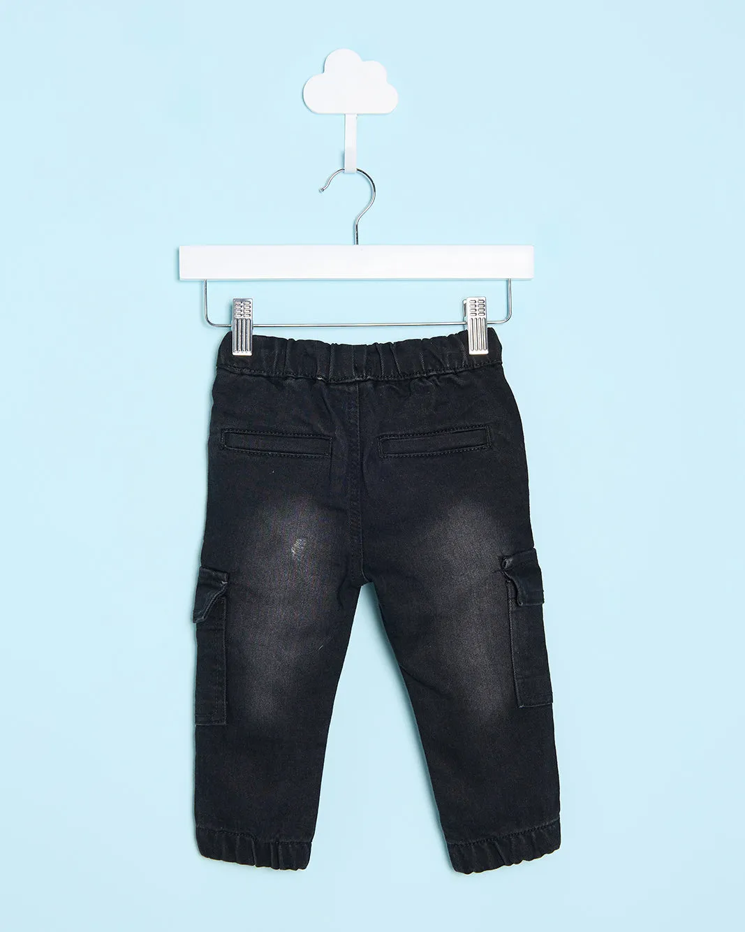 Infant Boys Black Stretch Denim Jogger Jeans sold by Redtag product image thumbnail 4