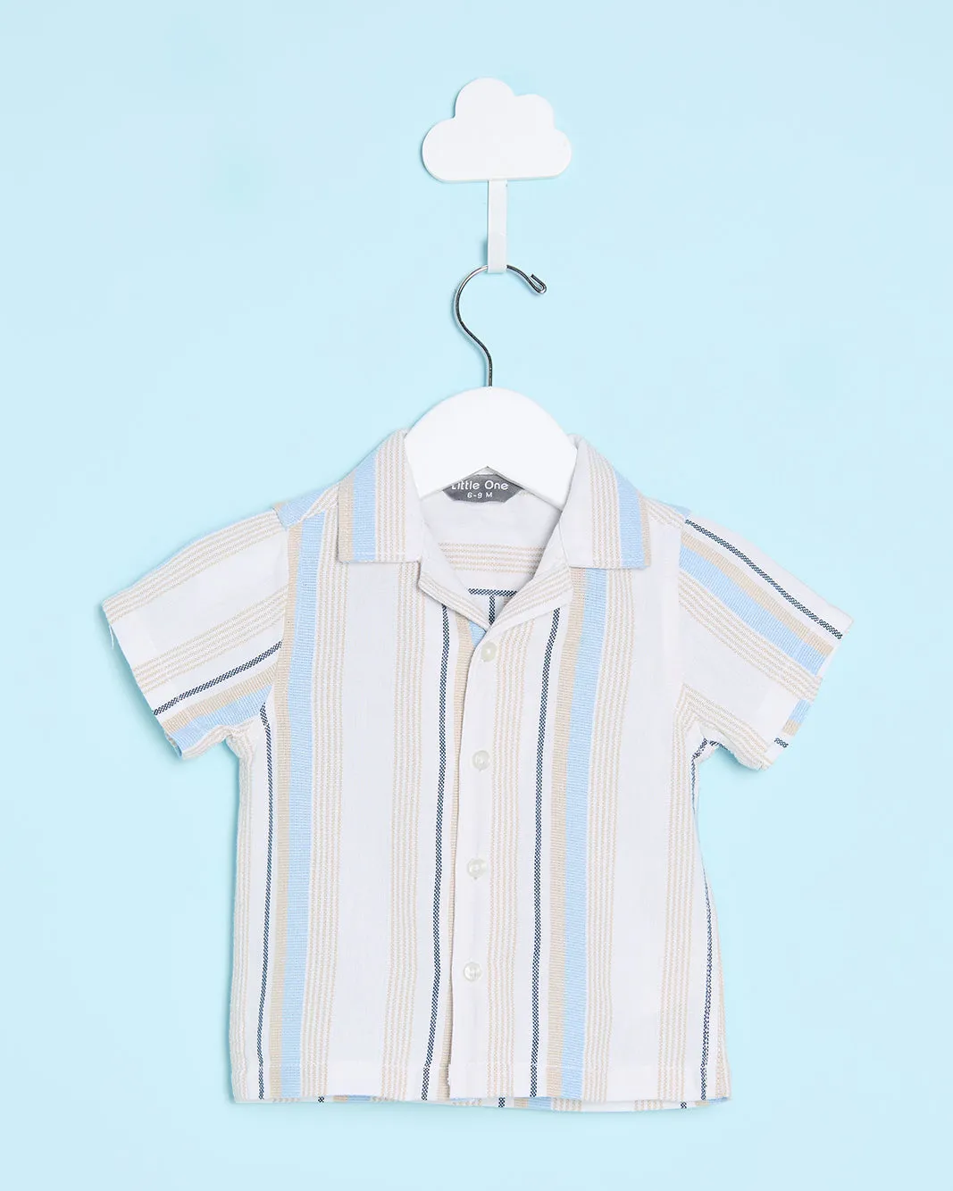 Infant Boys Blue Striped Shirt sold by Redtag