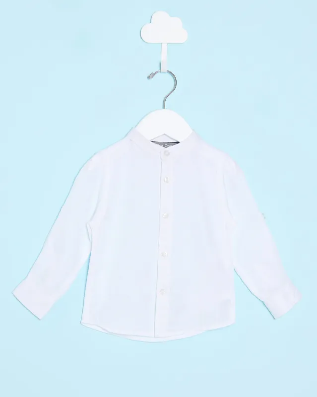 Infant Boys White Solid Shirt sold by Redtag