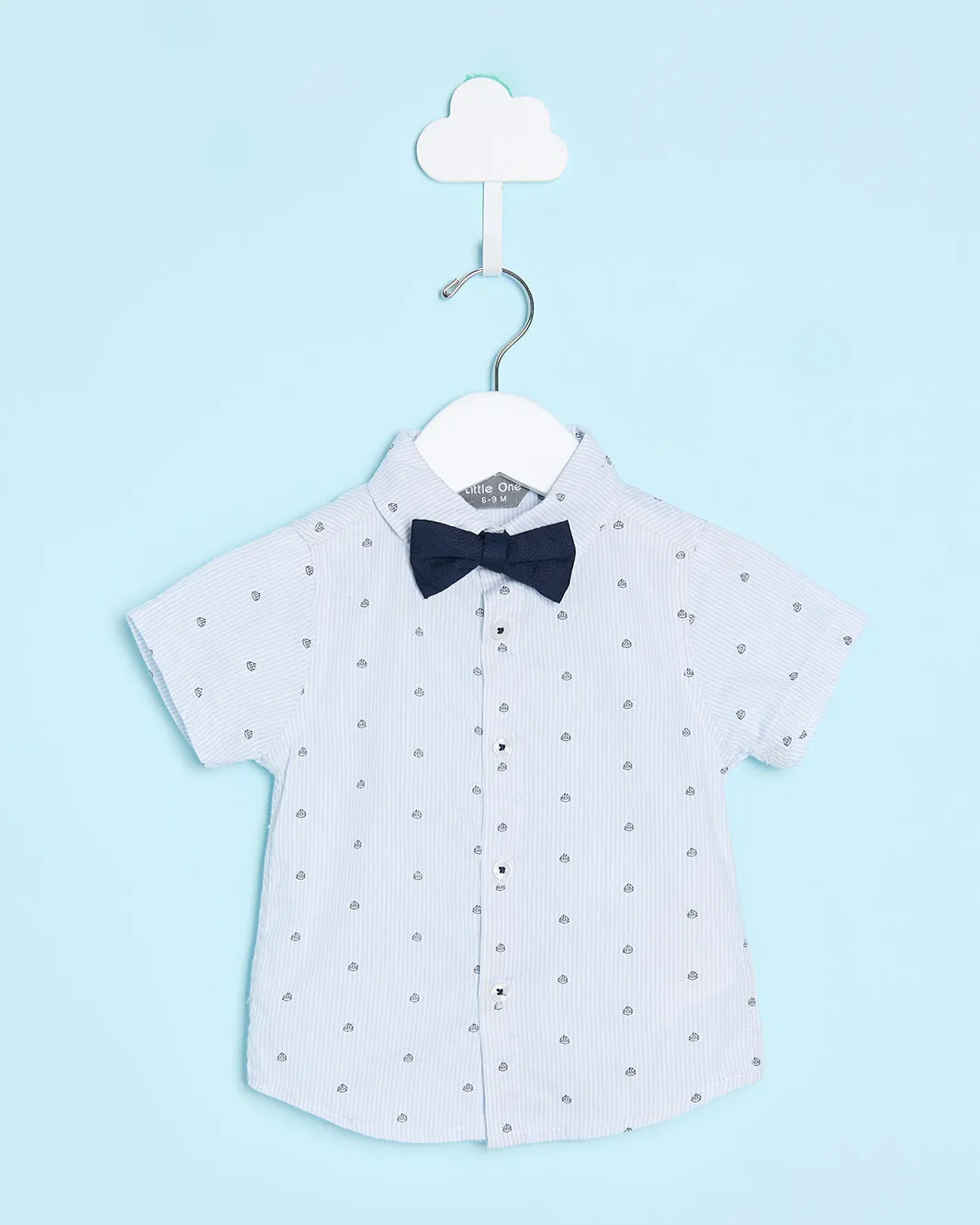 Infant Boys Blue Printed Shirt With A Bow sold by Redtag