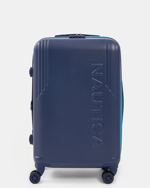 Nautica Navy 360 Spin Trolley Luggage 24 Inch sold by Redtag