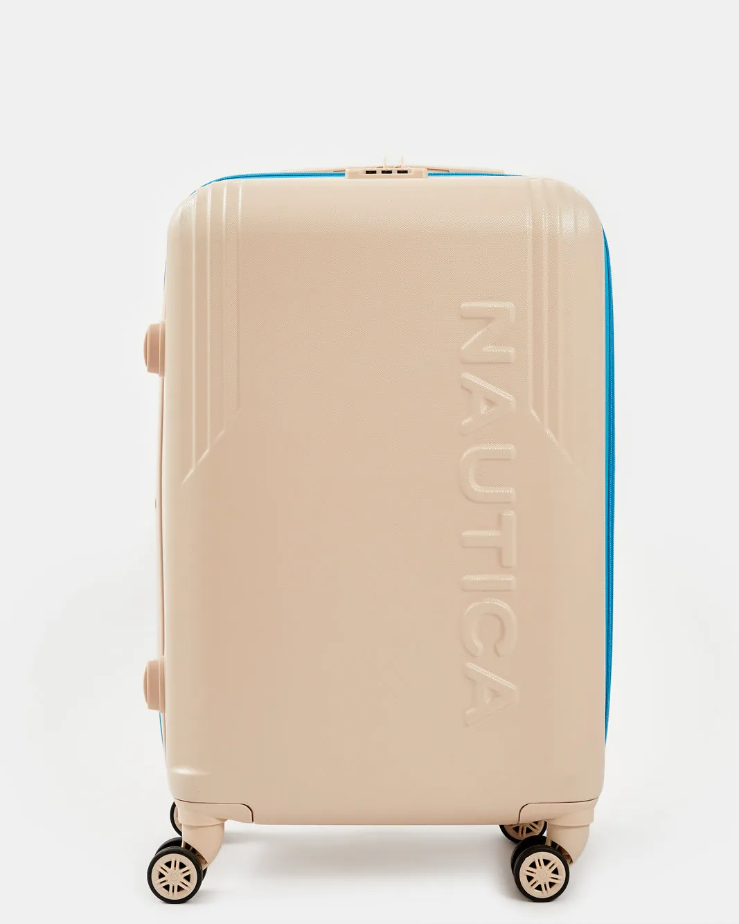 Nautica Beige 360 Spin Trolley Luggage 24 Inch sold by Redtag