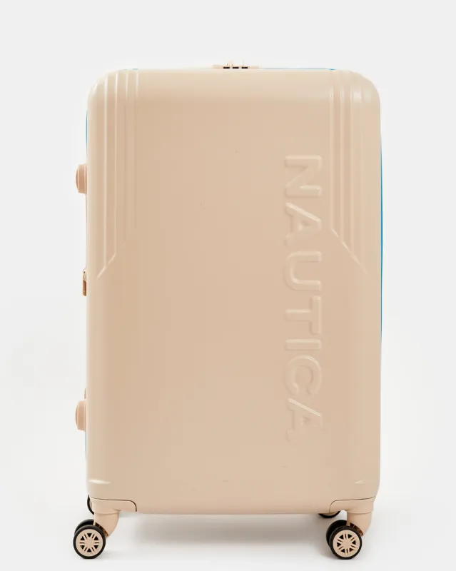 Nautica Beige 360 Spin Trolley Luggage 28 Inch sold by Redtag
