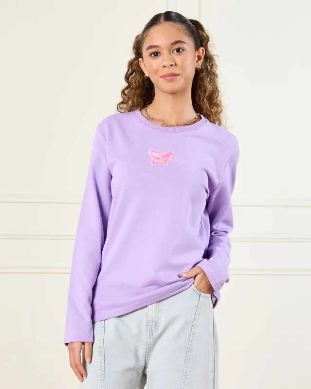 Senior Girls Plain Mauve Long Sleeve T-Shirt sold by Redtag