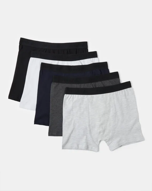 Senior Boys Assorted Plain Basic Boxer Pack (Set Of 5) sold by Redtag