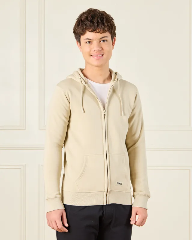 Senior Boys Beige Hooded Sweatshirt sold by Redtag