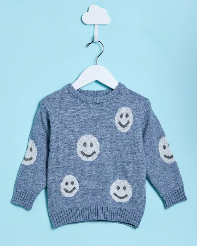 Infant Boys Blue Printed Pullover Sweater sold by Redtag