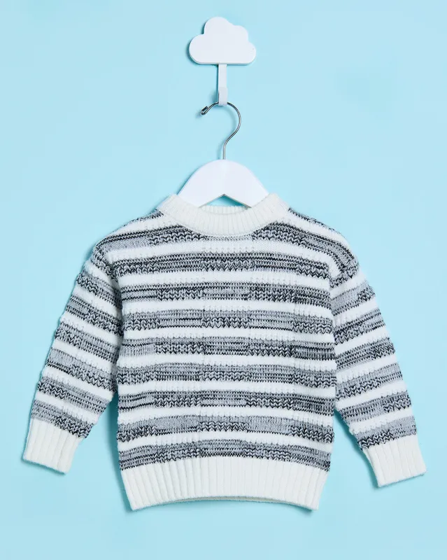 Infant Boys Black And White Pullover Sweater sold by Redtag