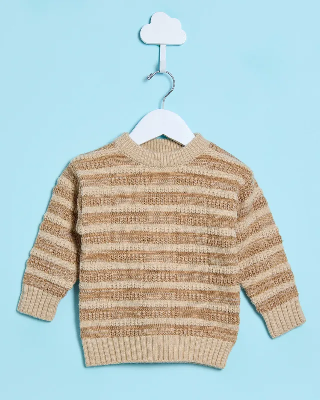 Infant Boys Ecru Striped Pullover Sweater sold by Redtag