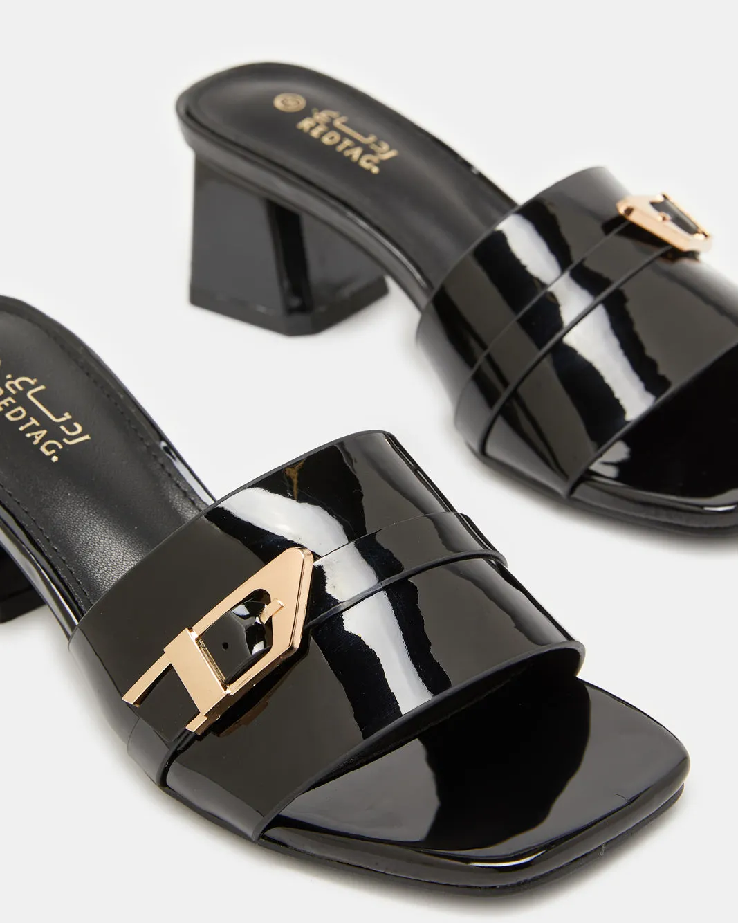 Women Black Buckle Trim Mule sold by Redtag product image thumbnail 4