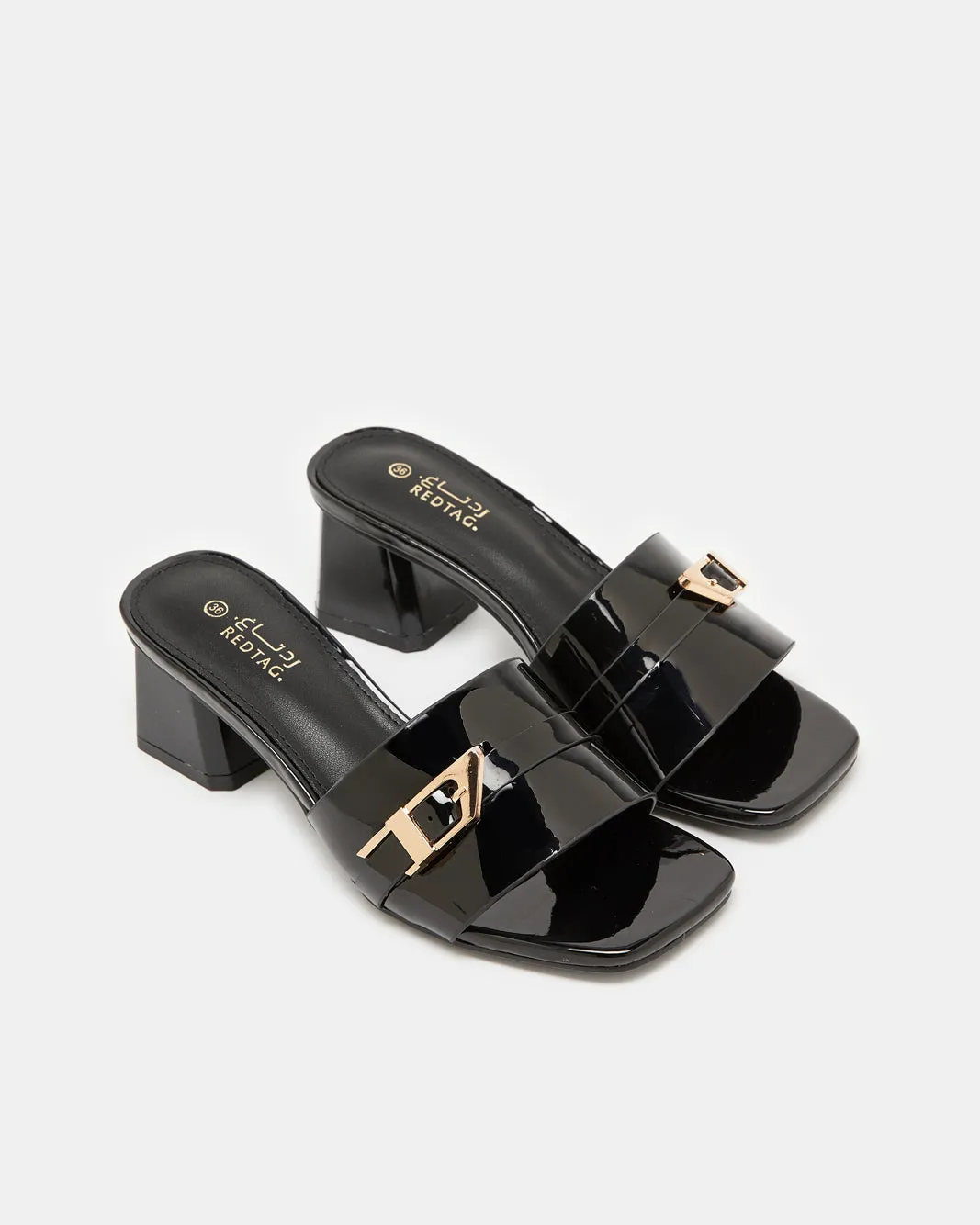 Women Black Buckle Trim Mule sold by Redtag product image thumbnail 2