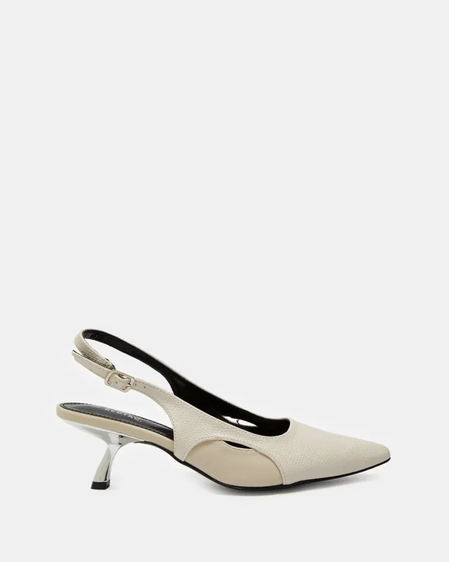 Women Beige Textured Slingback sold by Redtag