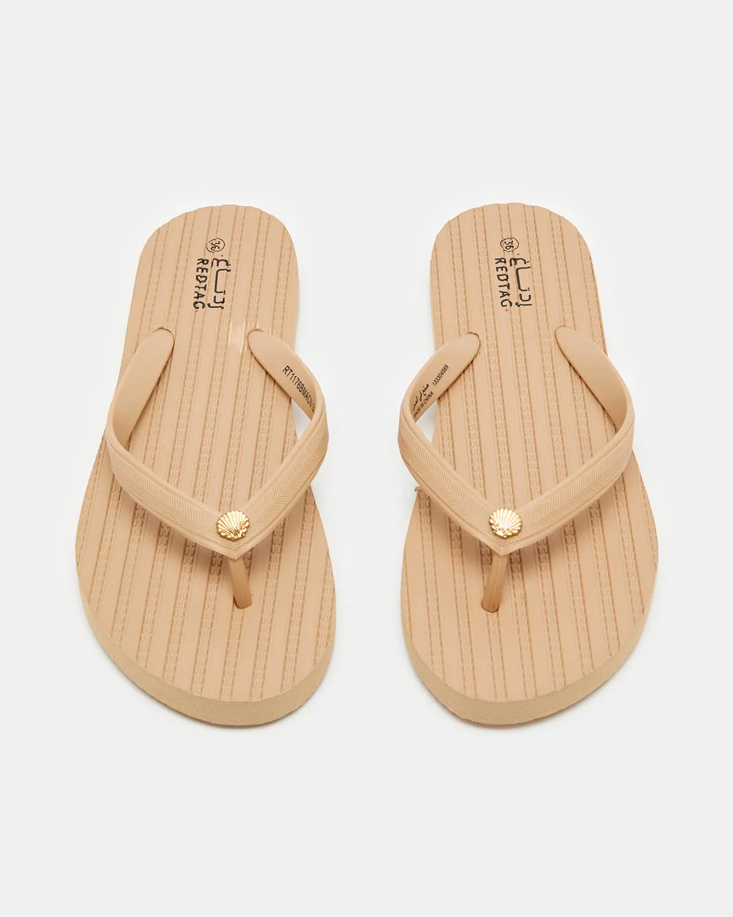 Women Beige Textured Flip Flop sold by Redtag product image thumbnail 2